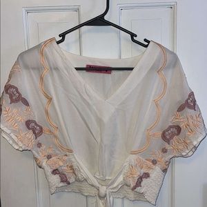 Tie Front Cropped Top